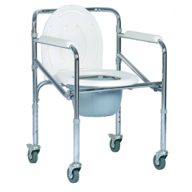 Комбиниран тоалетен стол с колелца-сгъваем