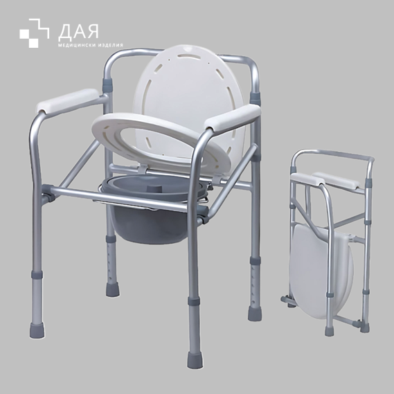 Дая Медицински Изделия Комбиниран тоалетен стол без колелца-сгъваем  