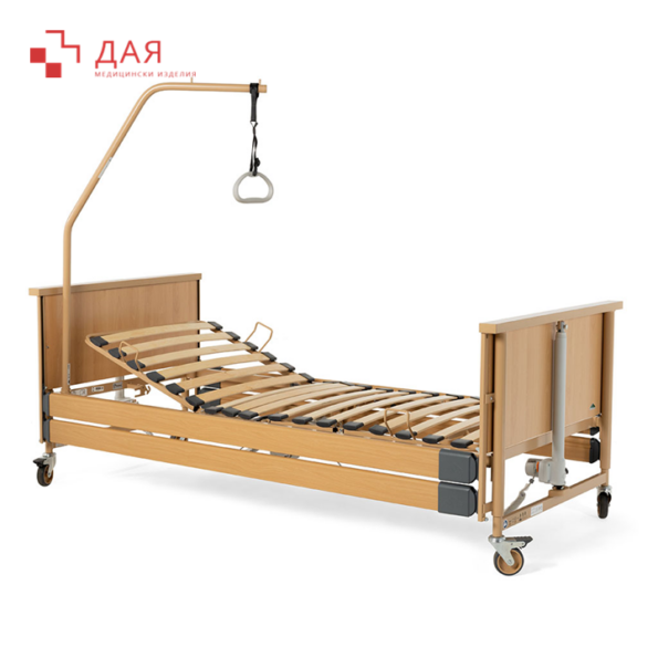 електрическо болнично легло BURMEIER Германия с четири функции и регулируем наклон дая еоод страничен изглед