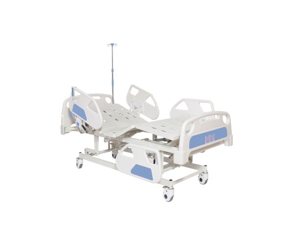 медицинско болнично легло с подвижни секции и стойка за вливания пълен размер