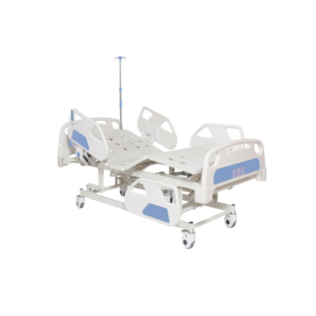 медицинско болнично легло с подвижни секции и стойка за вливания